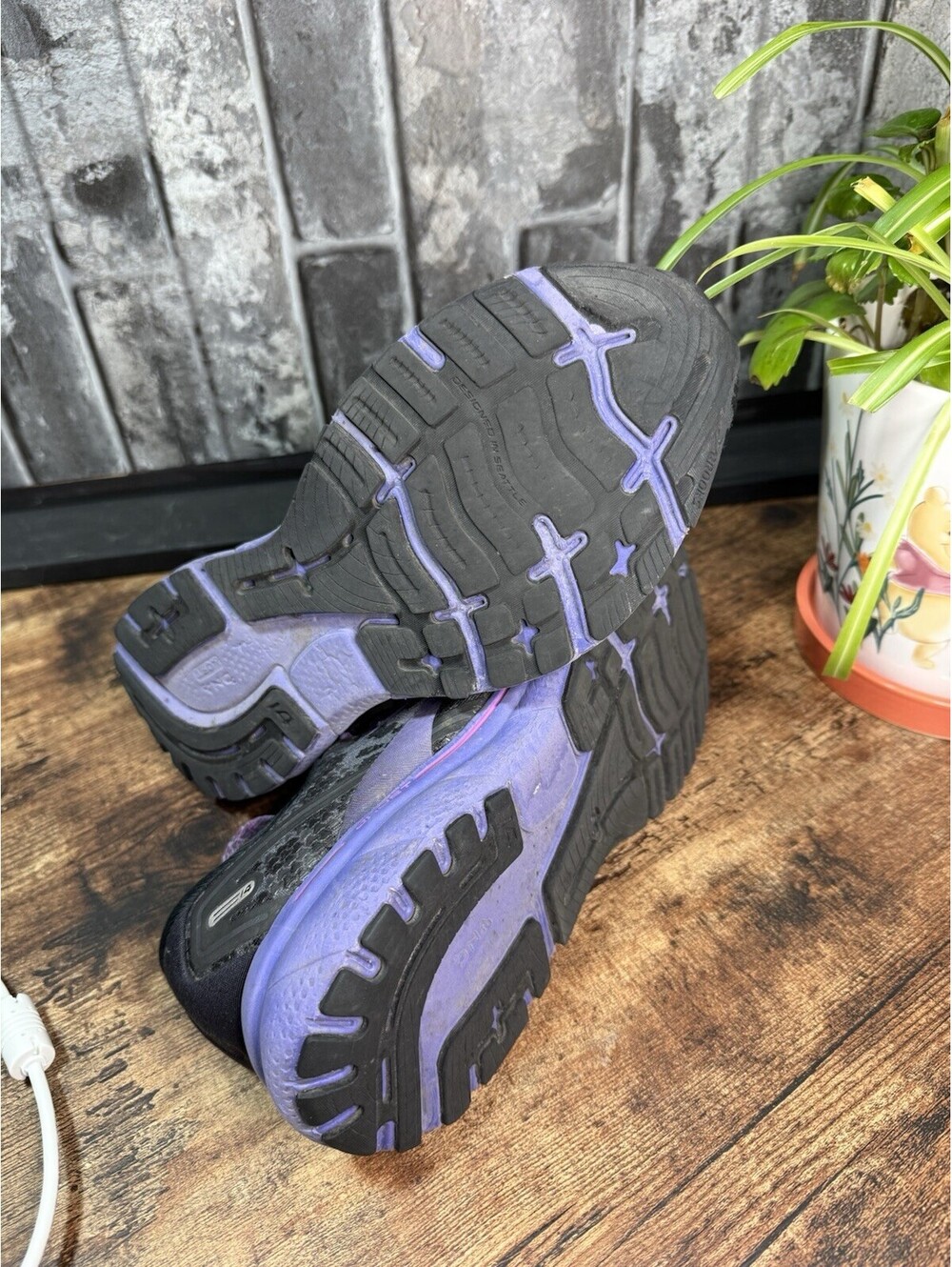 Brooks Ghost 14 Electric Cheetah Run Wild Black/Purple Low Top Athletic Sneaker - Picture 5 of 7